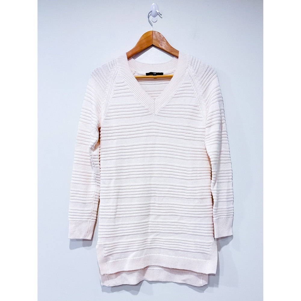 TAG Beige knit sweater | Textured Cozy Minimalist | X-Small